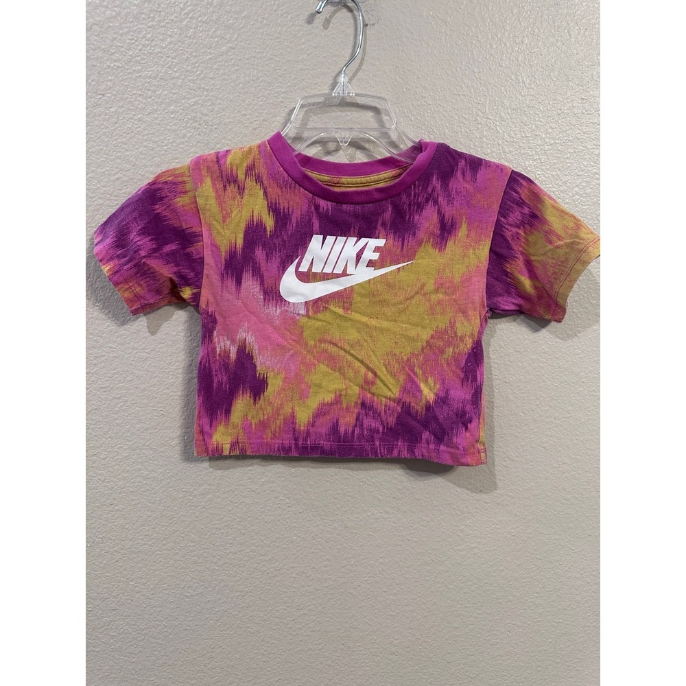 Nike Tie Dye Crop Top T-Shirt Size XL (6-7 Years) Short Sleeve